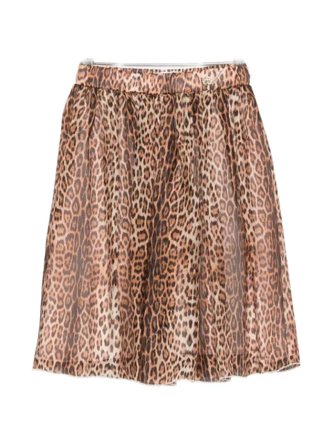 Roberto Cavalli Junior leopard-print pleated skirt