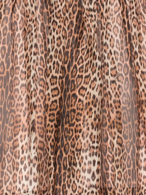 Roberto Cavalli Junior レオパード プリーツスカート | ブラウン