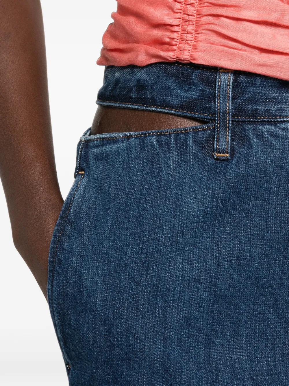 Jil Sander Jeans met riemlussen en uitgesneden details Blauw