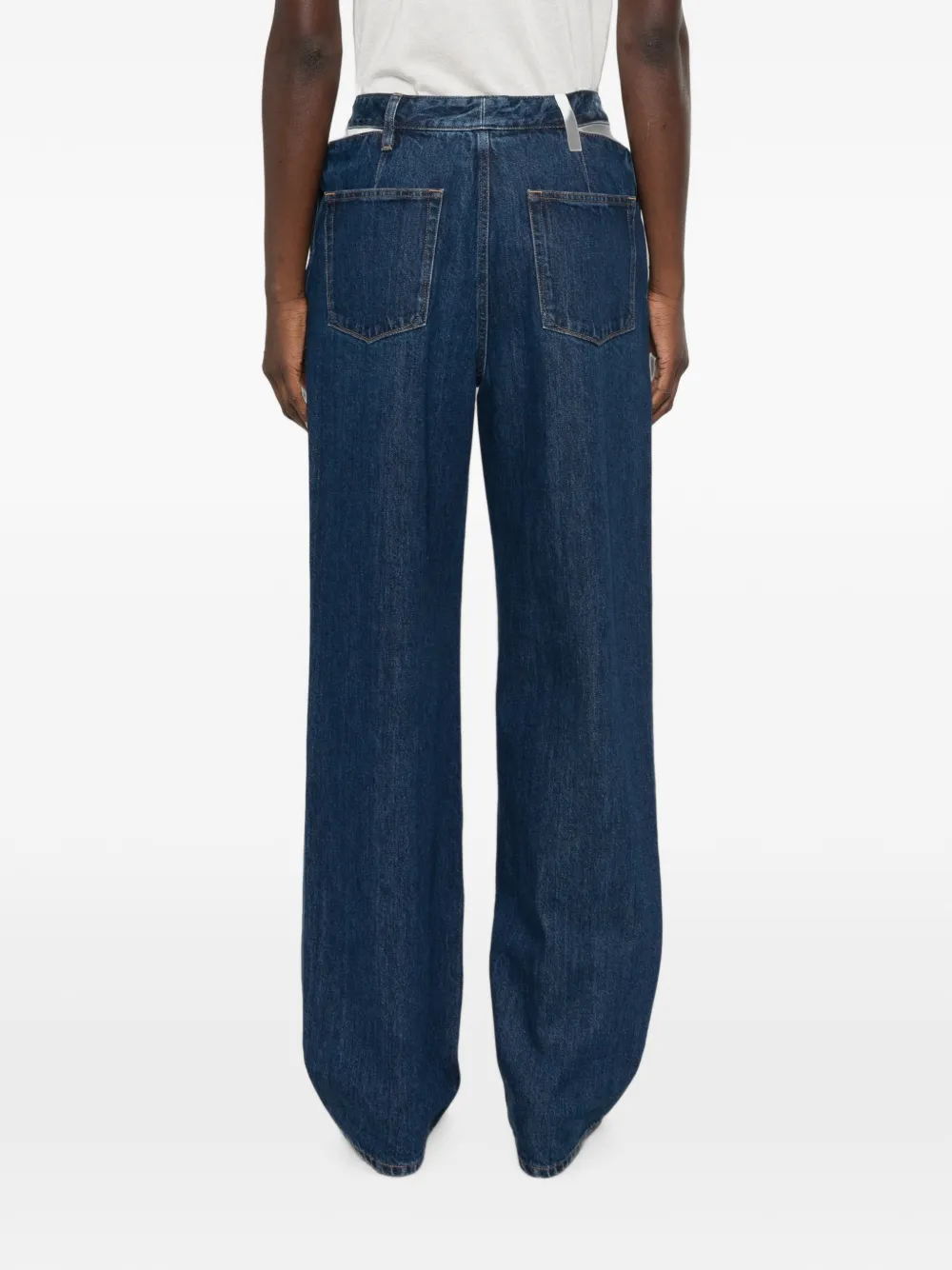 Jil Sander Jeans met riemlussen en uitgesneden details Blauw