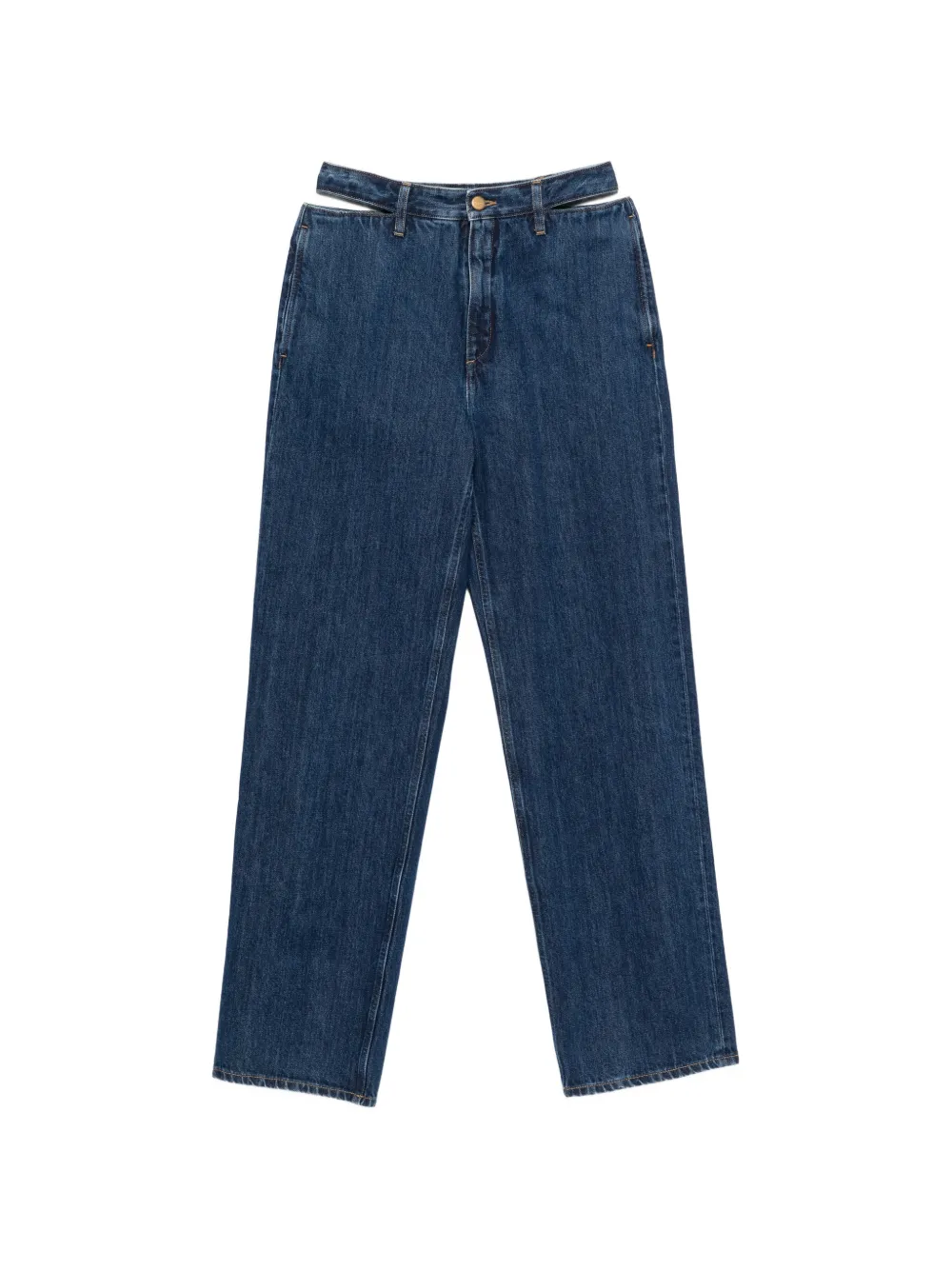 Jil Sander belt-loop cut-out jeans - Blau