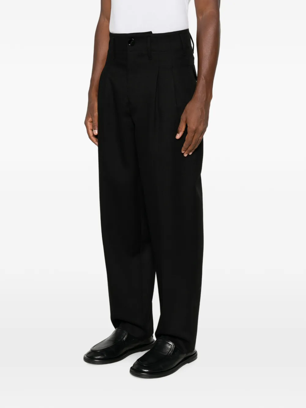 AMI Paris Straight plooibroek Zwart
