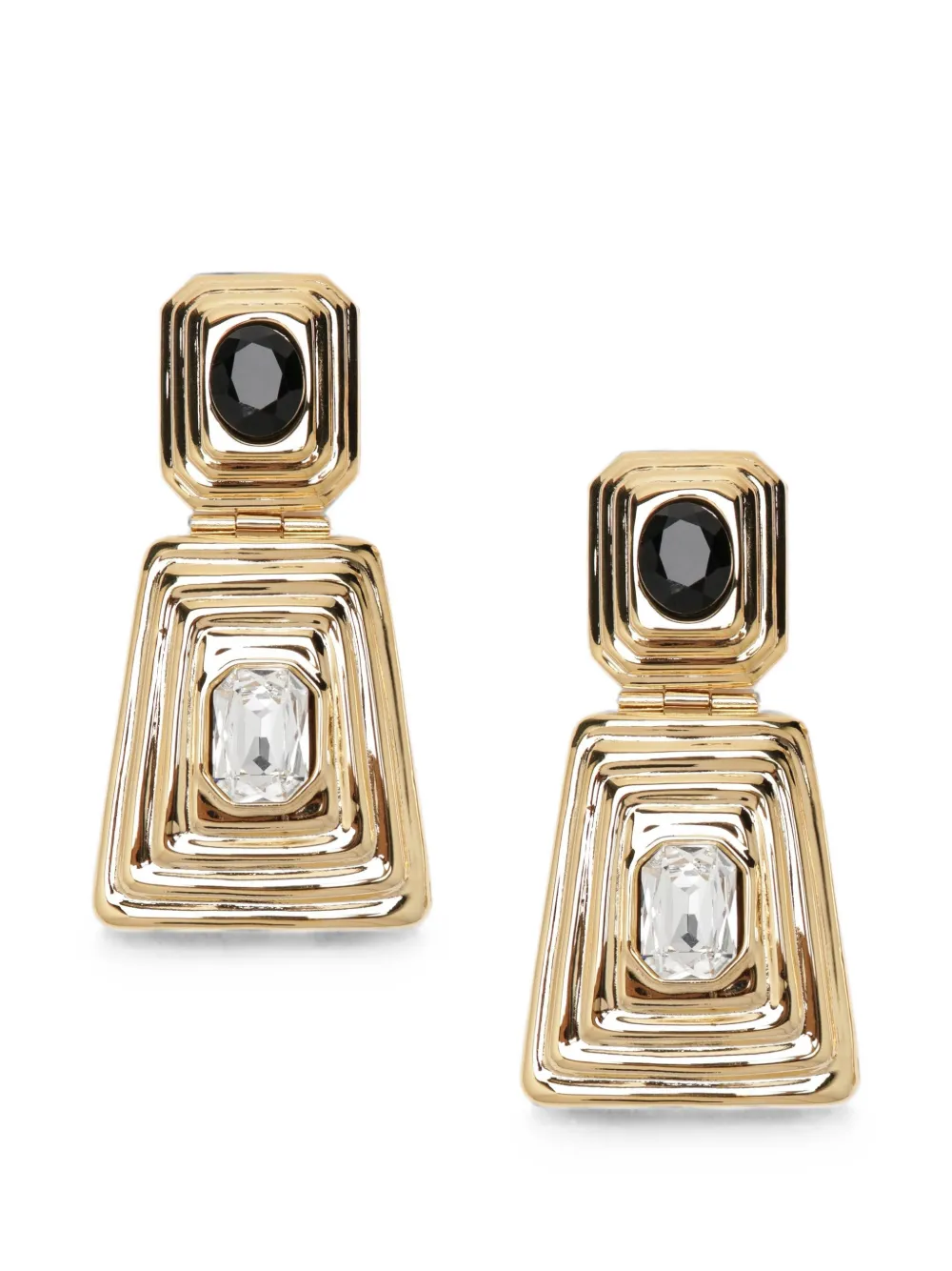 Alessandra Rich crystal-embellished geometric earrings - Gold