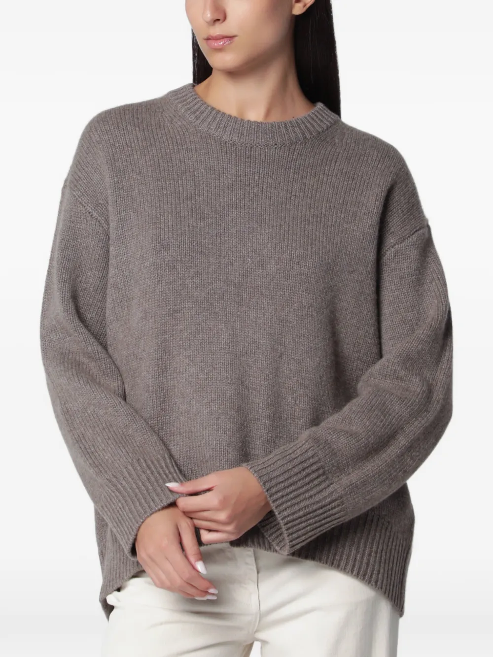 Lisa Yang Noor Kaschmirpullover mit gerippten Bündchen - Braun