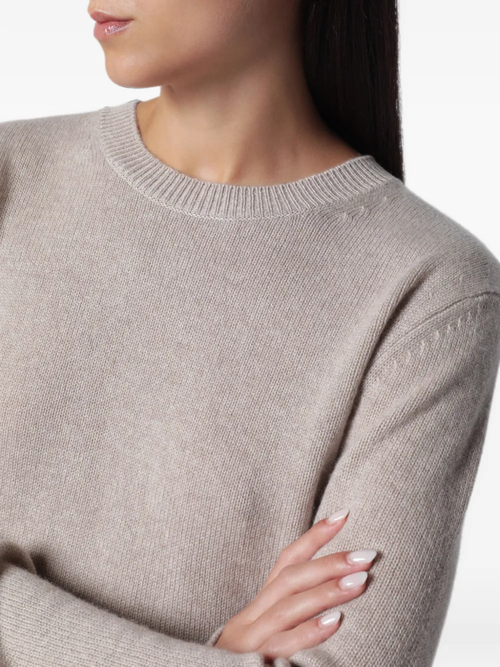 Lisa Yang Mable trui met geribbelde afwerking Beige