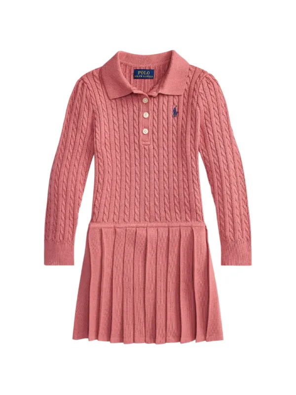 POLO RALPH LAUREN KIDS ケーブルニット ワンピース | ピンク