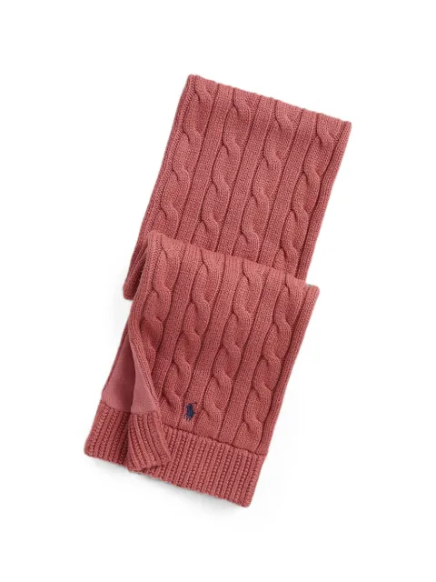 POLO RALPH LAUREN KIDS cable-knit logo-embroidered scarf