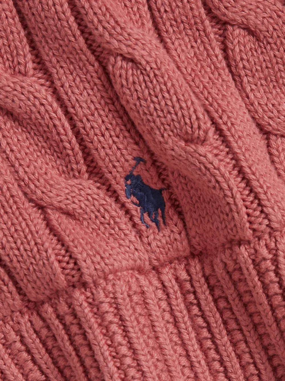 POLO RALPH LAUREN KIDS Kabelgebreid vest met geborduurd logo Roze