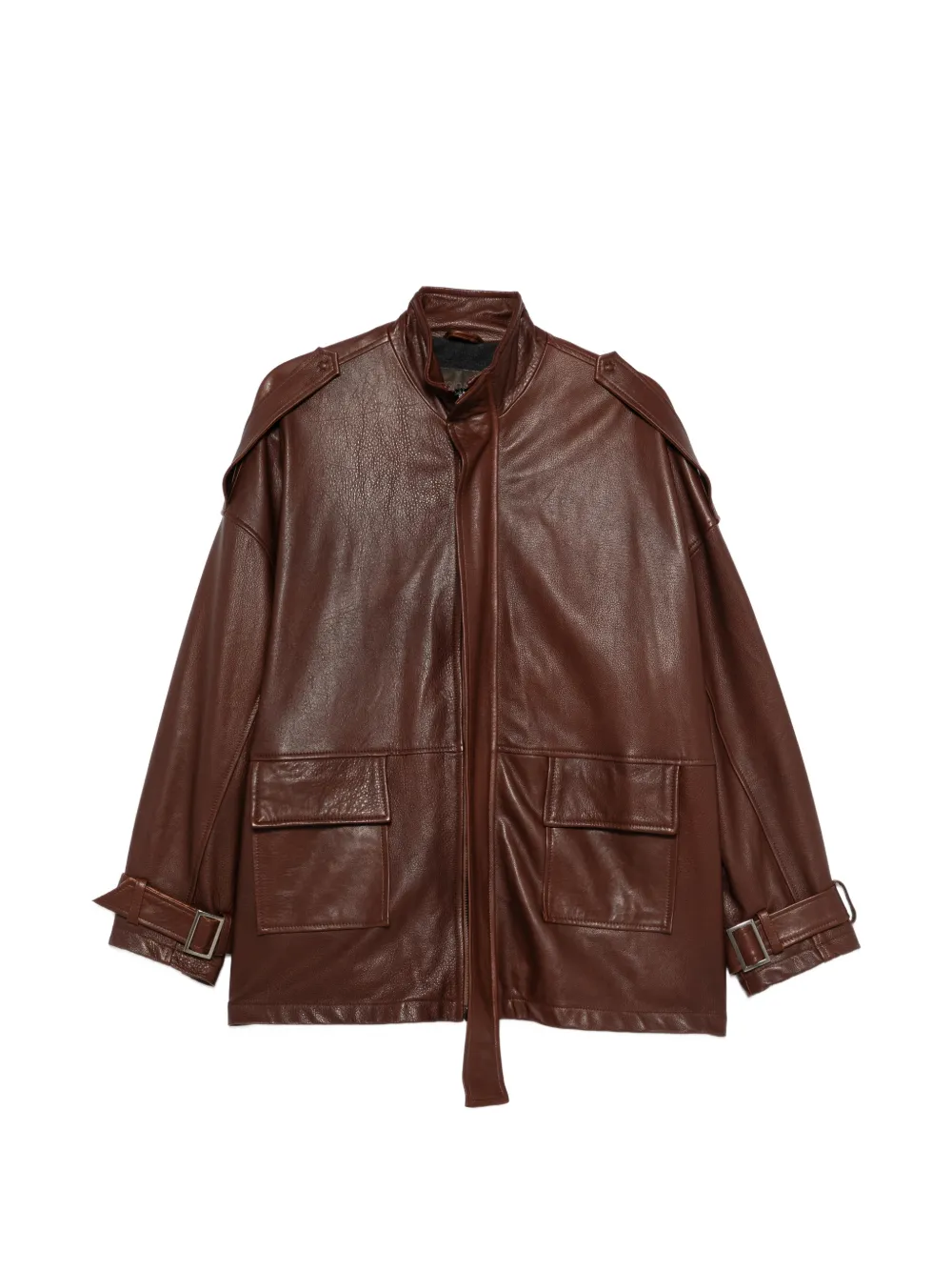 Giorgio Brato leather zip-up jacket - Braun