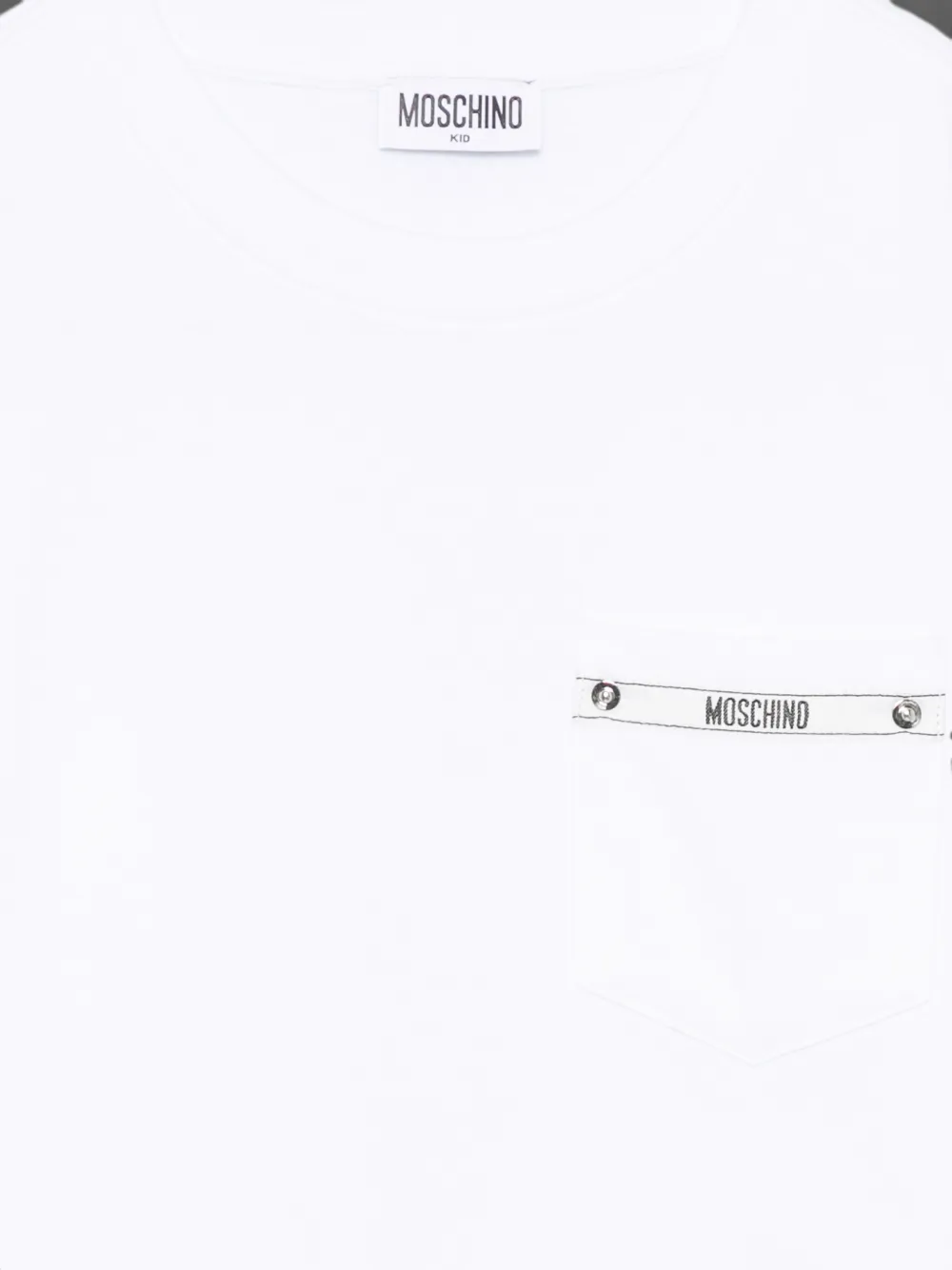 Moschino Kids Trui met zak en logo-detail Wit