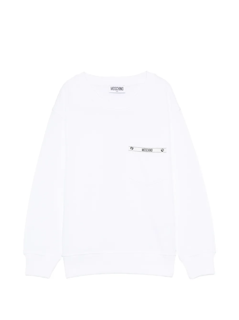 Moschino Kids logo-detail pocket sweater - Bianco