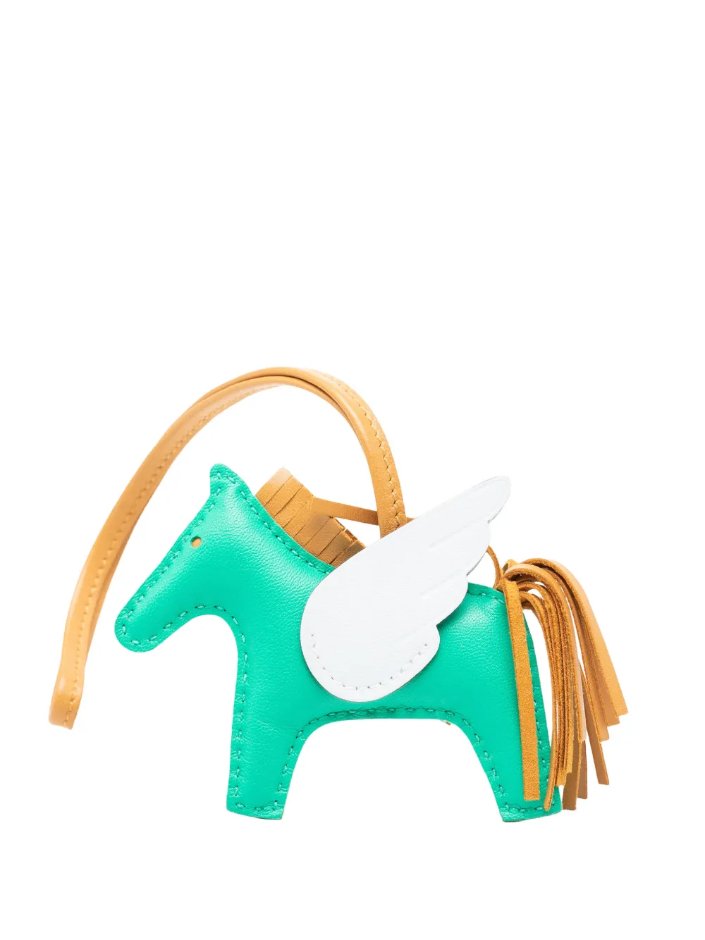 Hermès Pre-Owned 2022 Milo Lambskin and Swift Grigri Rodeo Pegase Bag Charm PM key chain - Grün
