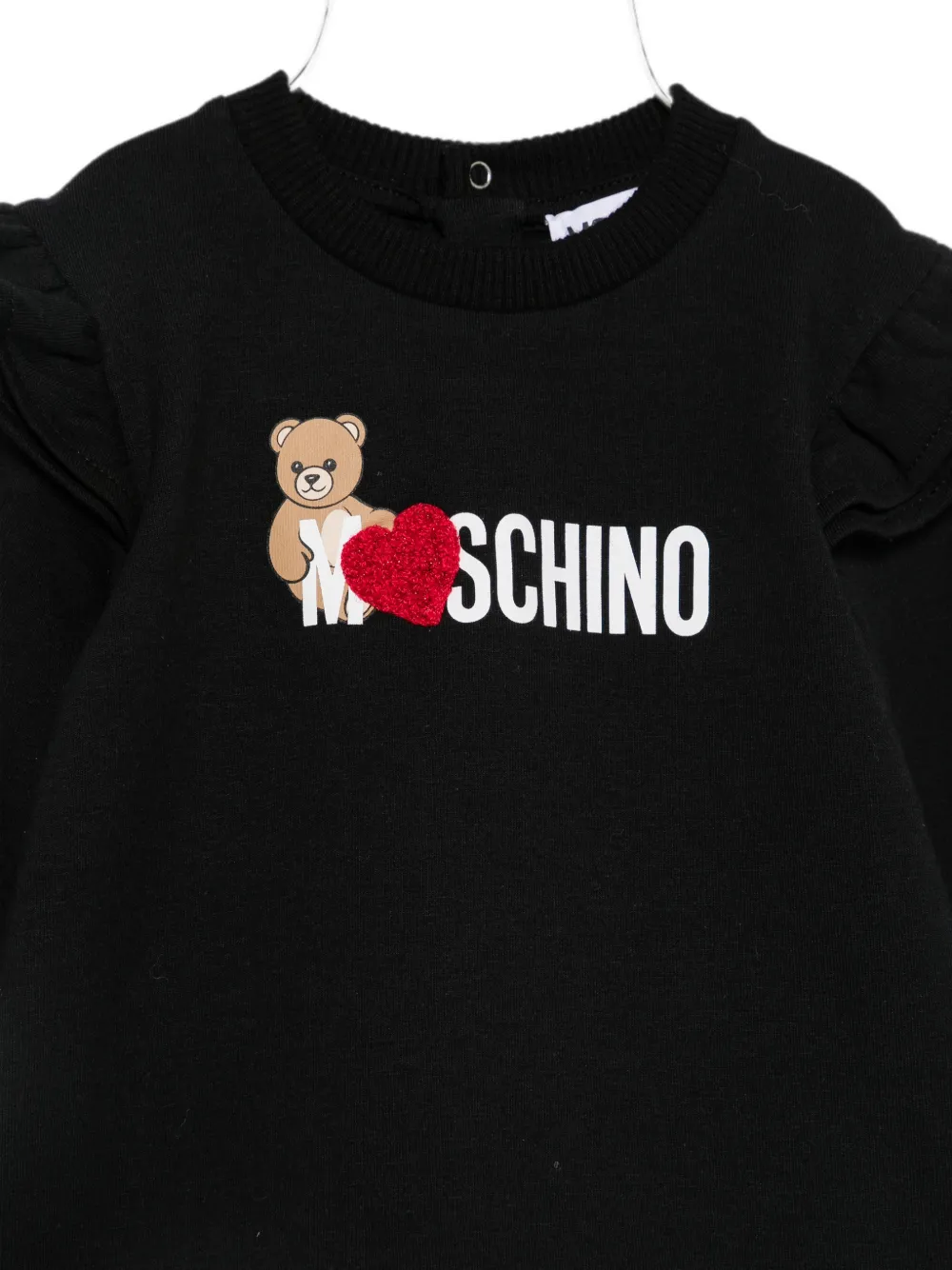Moschino Kids Jurk met ruches Zwart