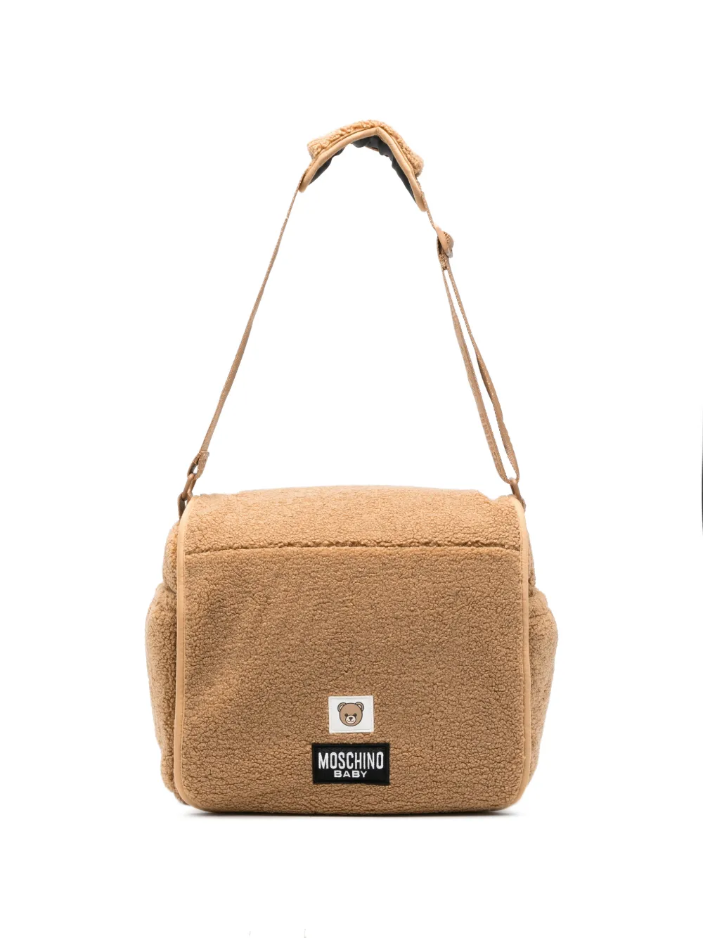 Moschino Kids teddy bear-patch changing bag - Nude