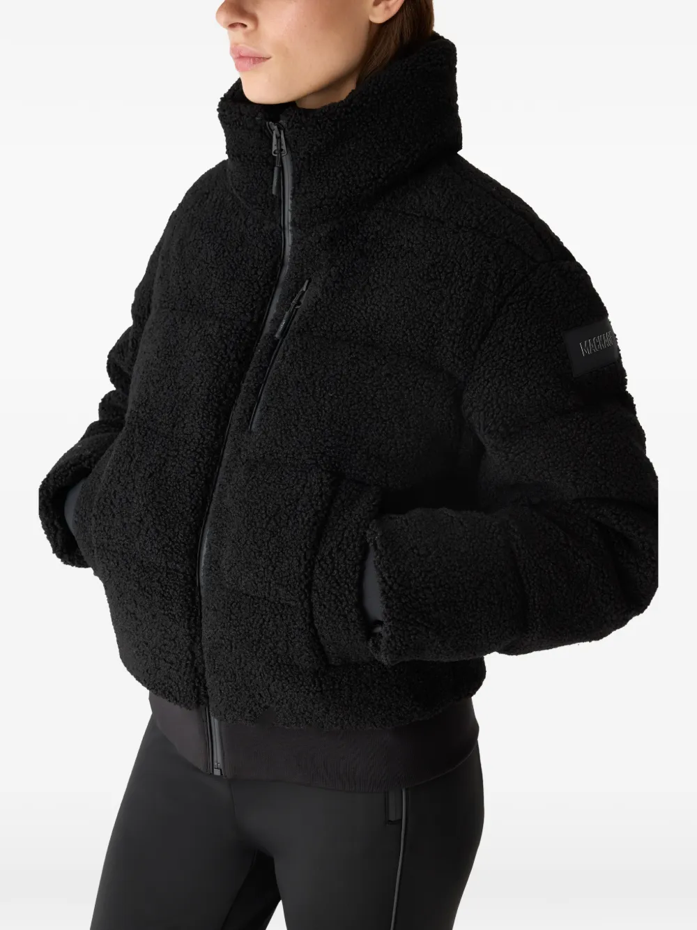 Mackage Anaya ski-jack met lammy textuur Zwart