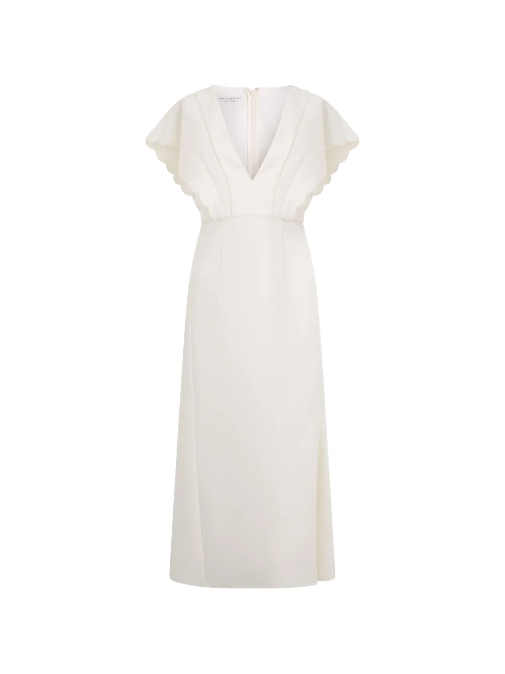 Philosophy Di Lorenzo Serafini scalloped-edge V-neck maxi dress - Weiß