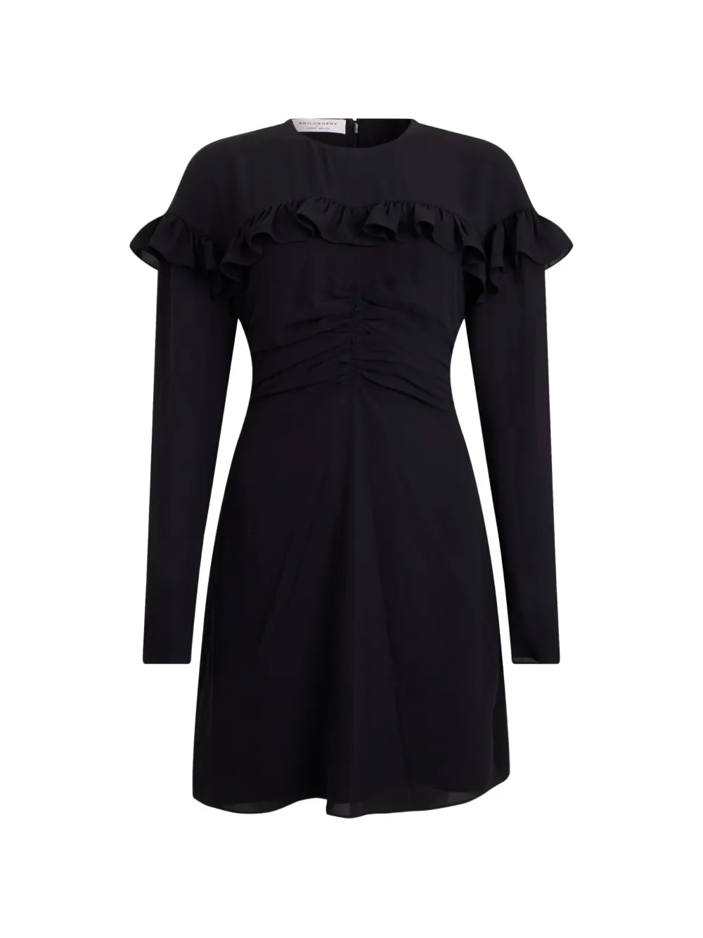 Philosophy Di Lorenzo Serafini ruffled-trim ruched dress - Schwarz