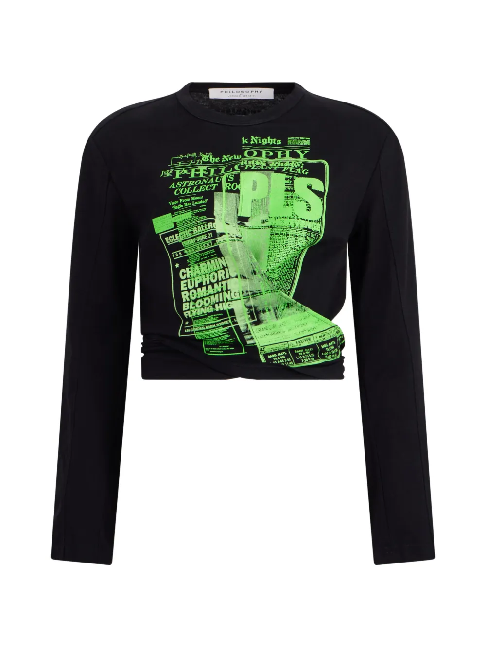 Philosophy Di Lorenzo Serafini graphic-print cropped T-shirt - Schwarz