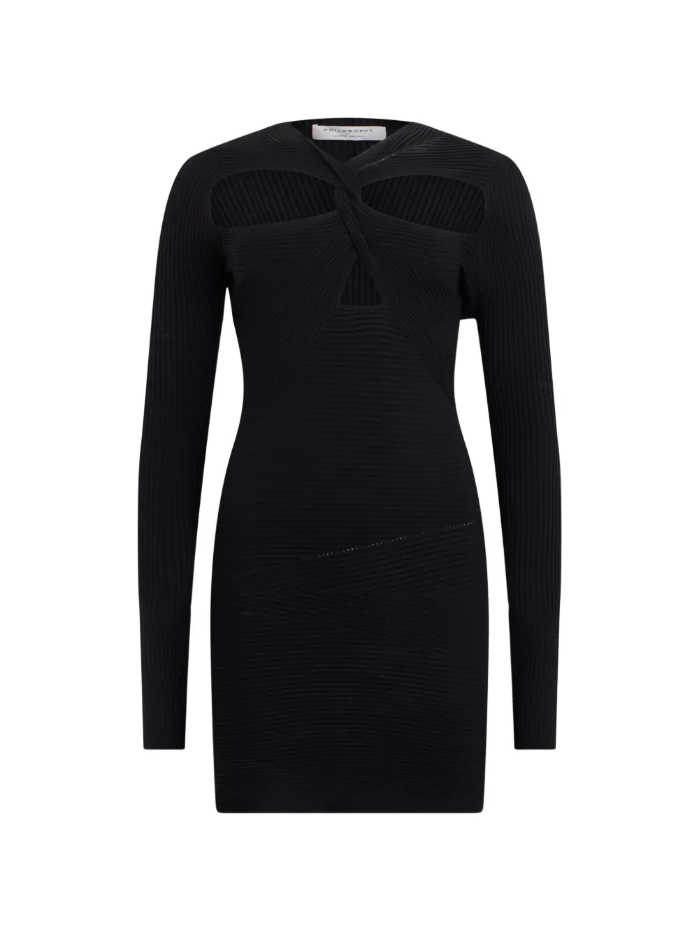 Philosophy Di Lorenzo Serafini twist-detail ribbed-knit mini dress - Schwarz
