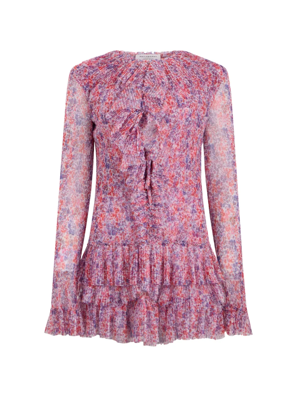 Philosophy Di Lorenzo Serafini floral-print ruffled blouse - Rosa