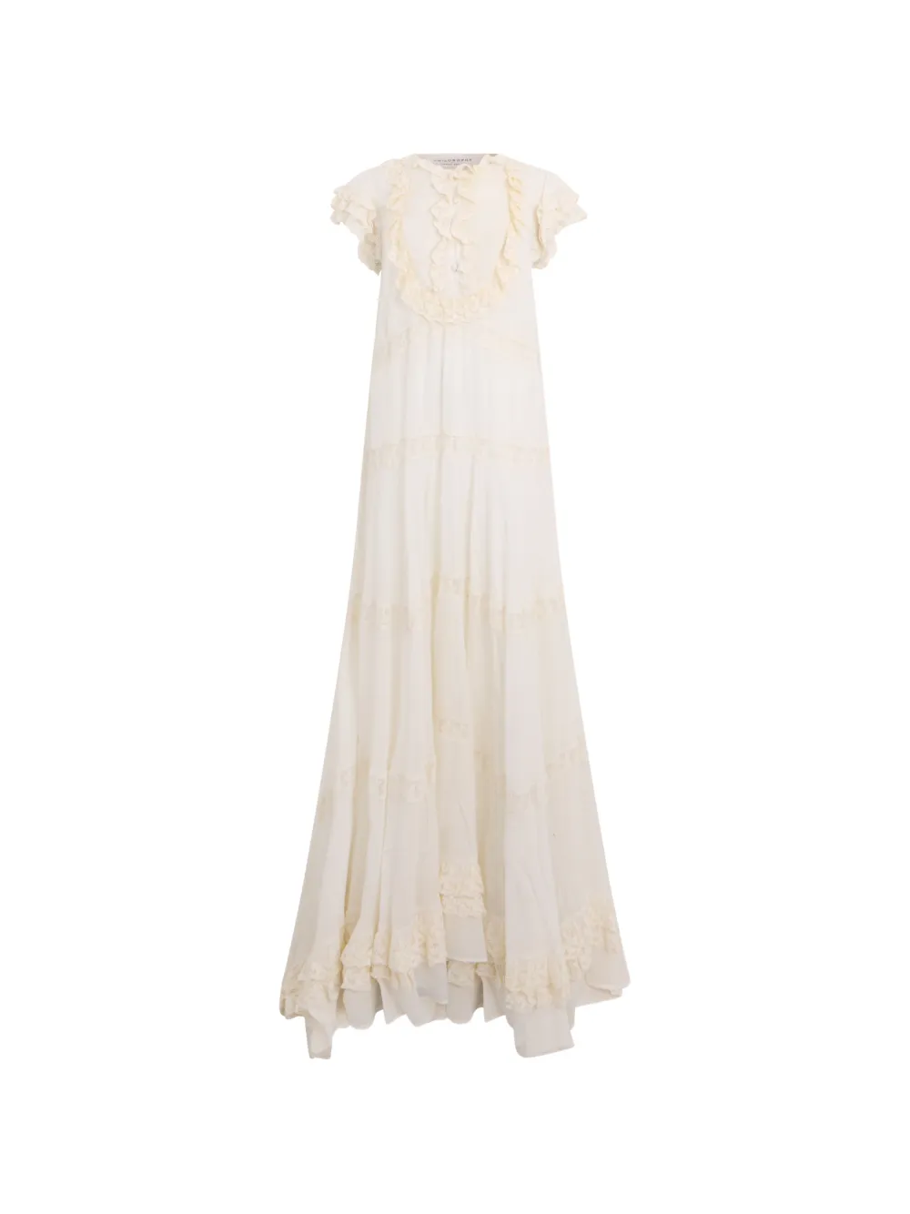 Philosophy Di Lorenzo Serafini ruffled lace-trim maxi dress - Nude