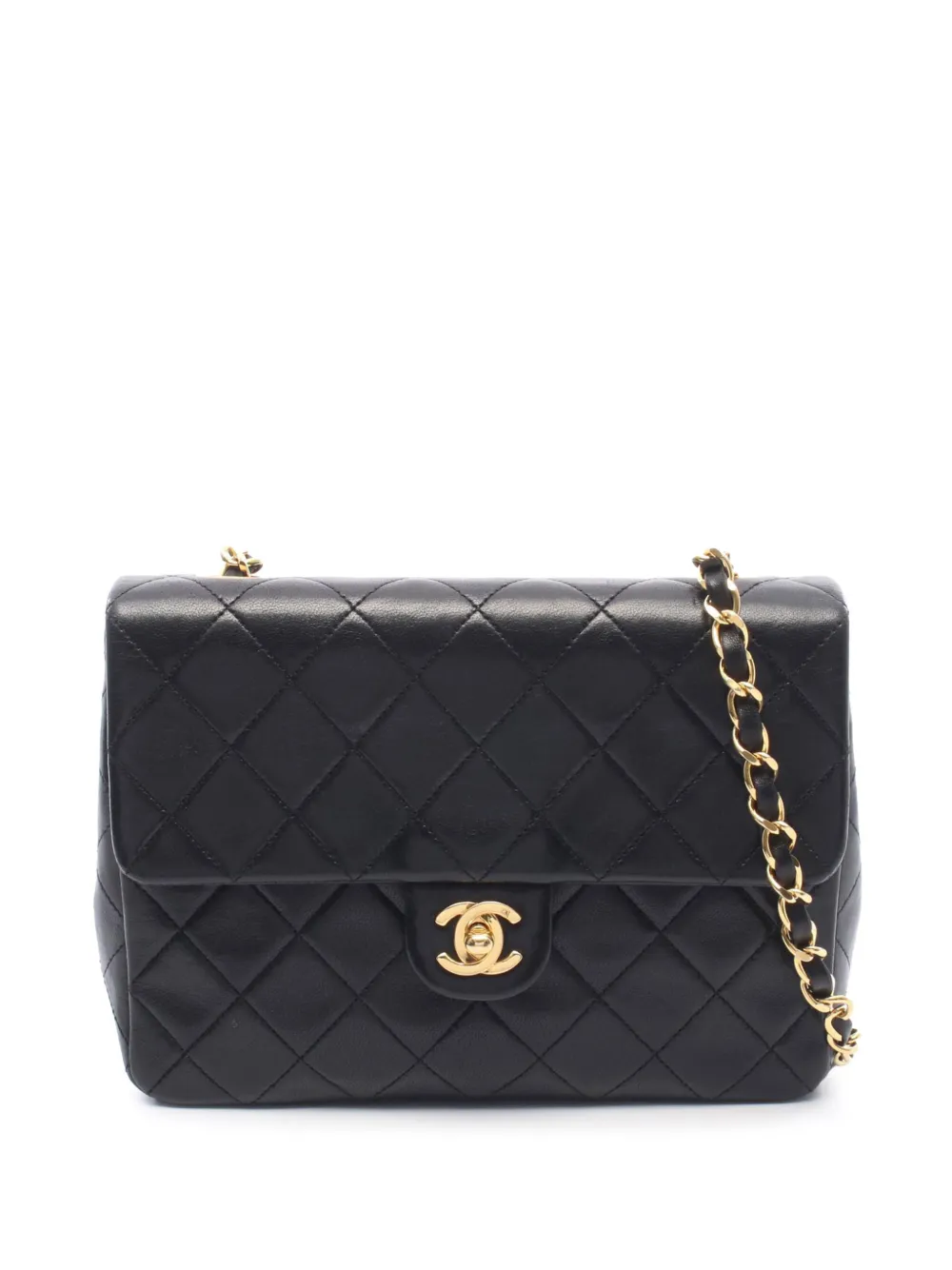 CHANEL Pre-Owned 1989-1991 Small Square Quilted Lambskin Flap crossbody bag - Nero