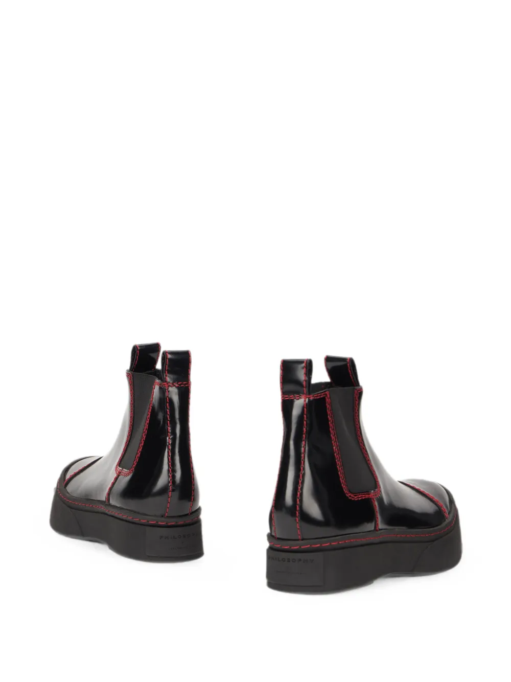Philosophy Di Lorenzo Serafini contrast-stitch platform ankle boots Zwart