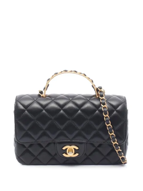 CHANEL Pre-Owned 2021-2026 CC Quilted Lambskin Chain Top Handle Flap satchel