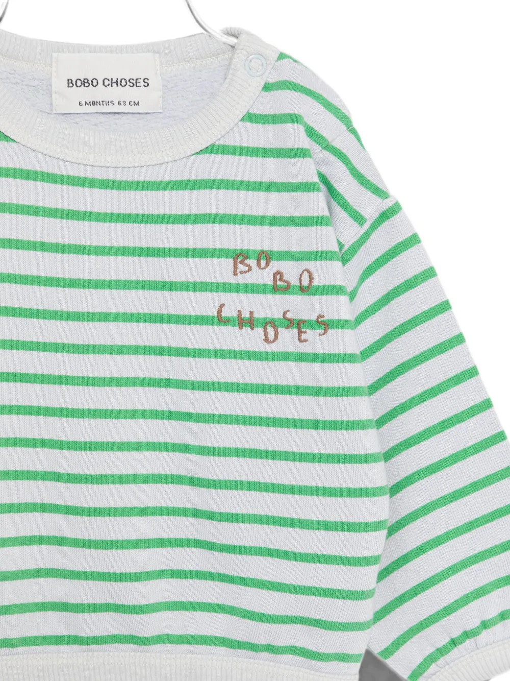 Bobo Choses Gestreepte sweater met geborduurd logo Blauw