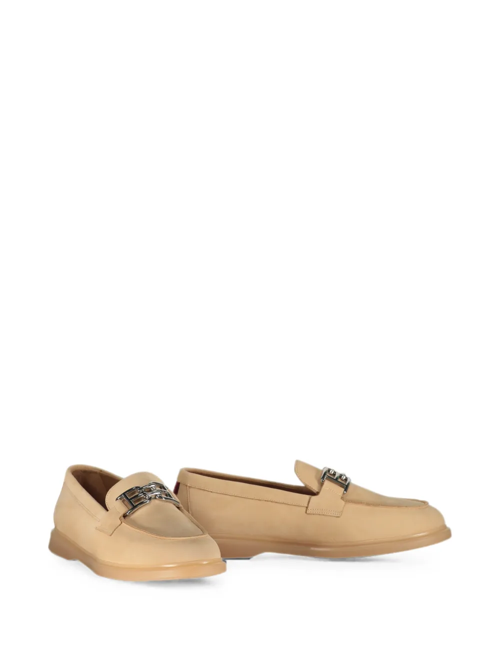 Bally Leren loafers met logoplakkaat Beige