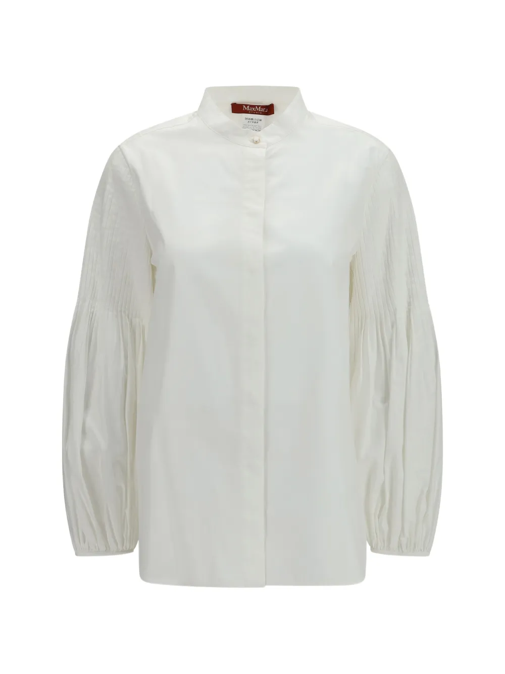 Max Mara pleated puff-sleeve blouse - Weiß