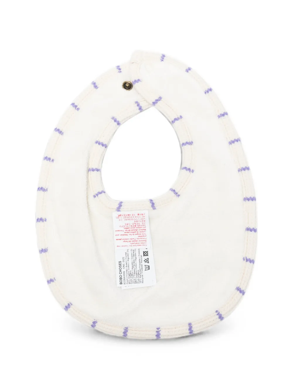 Bobo Choses Gestreept slabbetje met geborduurd logo Beige