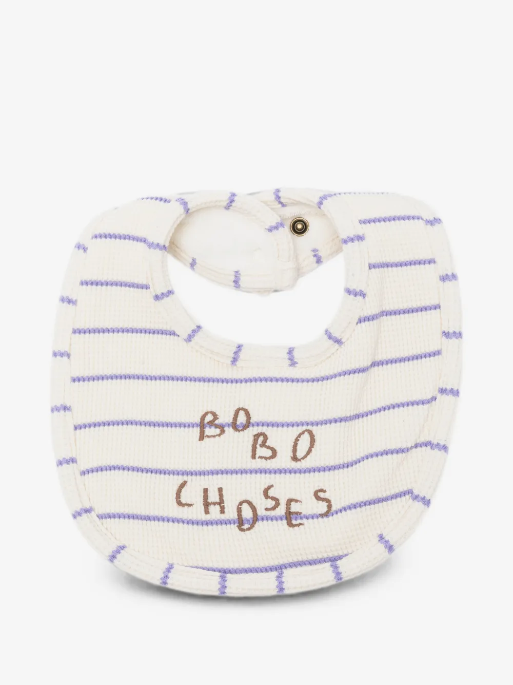 Bobo Choses logo-embroidered striped bib | Neutrals | Image 1