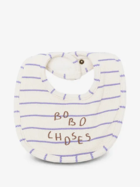 Bobo Choses logo-embroidered striped bib