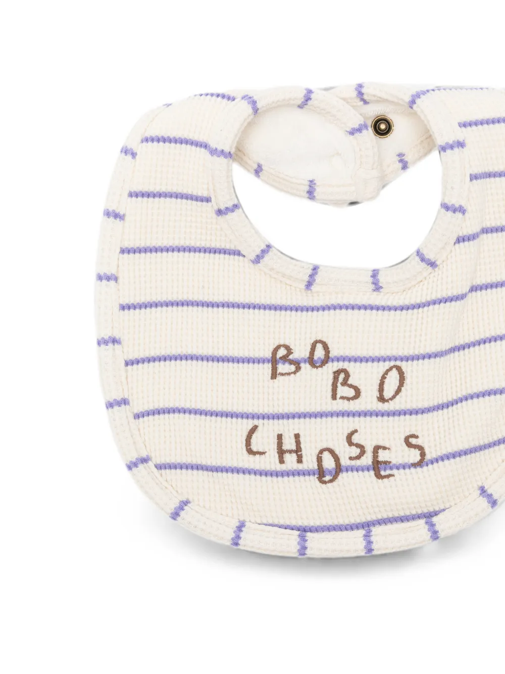 Bobo Choses Gestreept slabbetje met geborduurd logo Beige