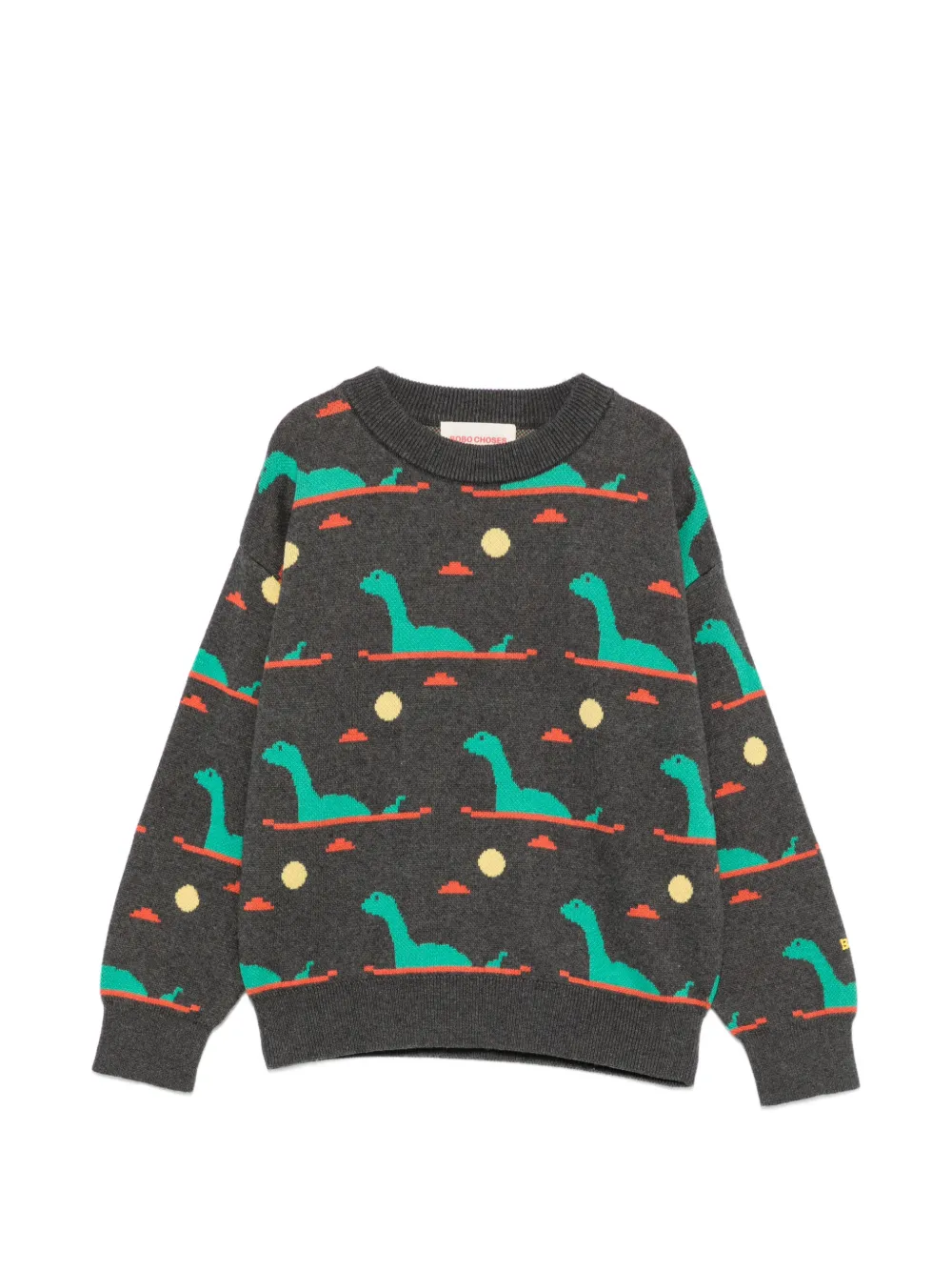 Bobo Choses graphic-intarsia knitted sweater - Grigio