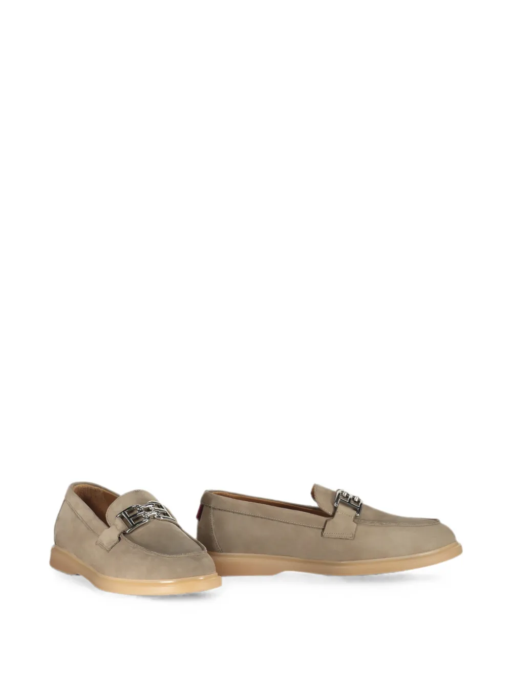 Bally Leren loafers met logoplakkaat Grijs