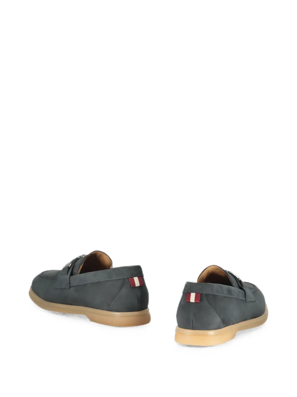 Bally logo-plaque leather loafers Grijs