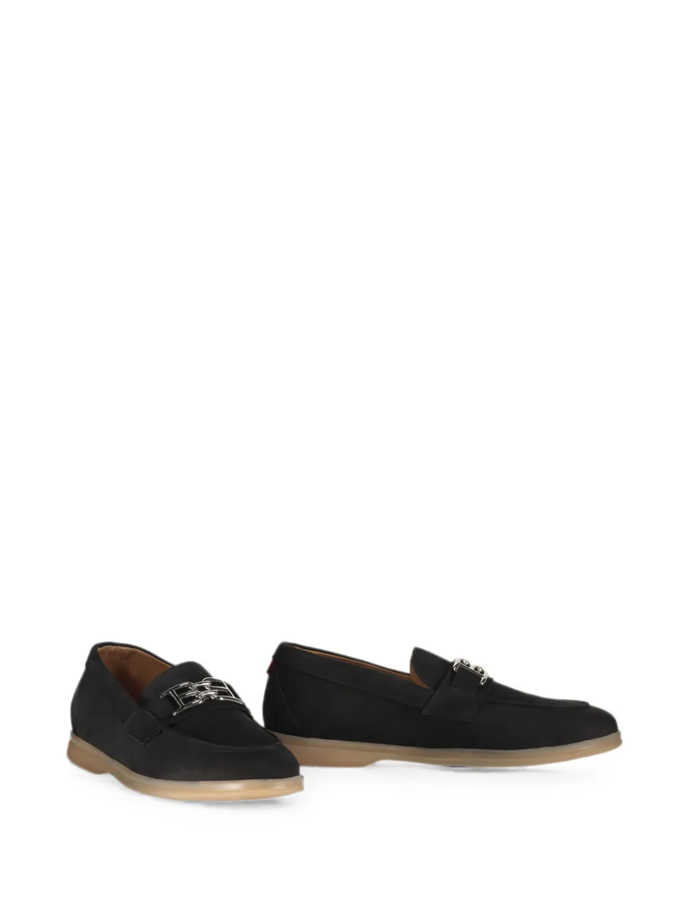 Bally logo-plaque leather loafers Zwart