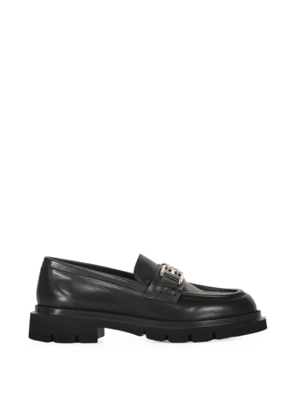 Bally logo-plaque leather loafers Zwart