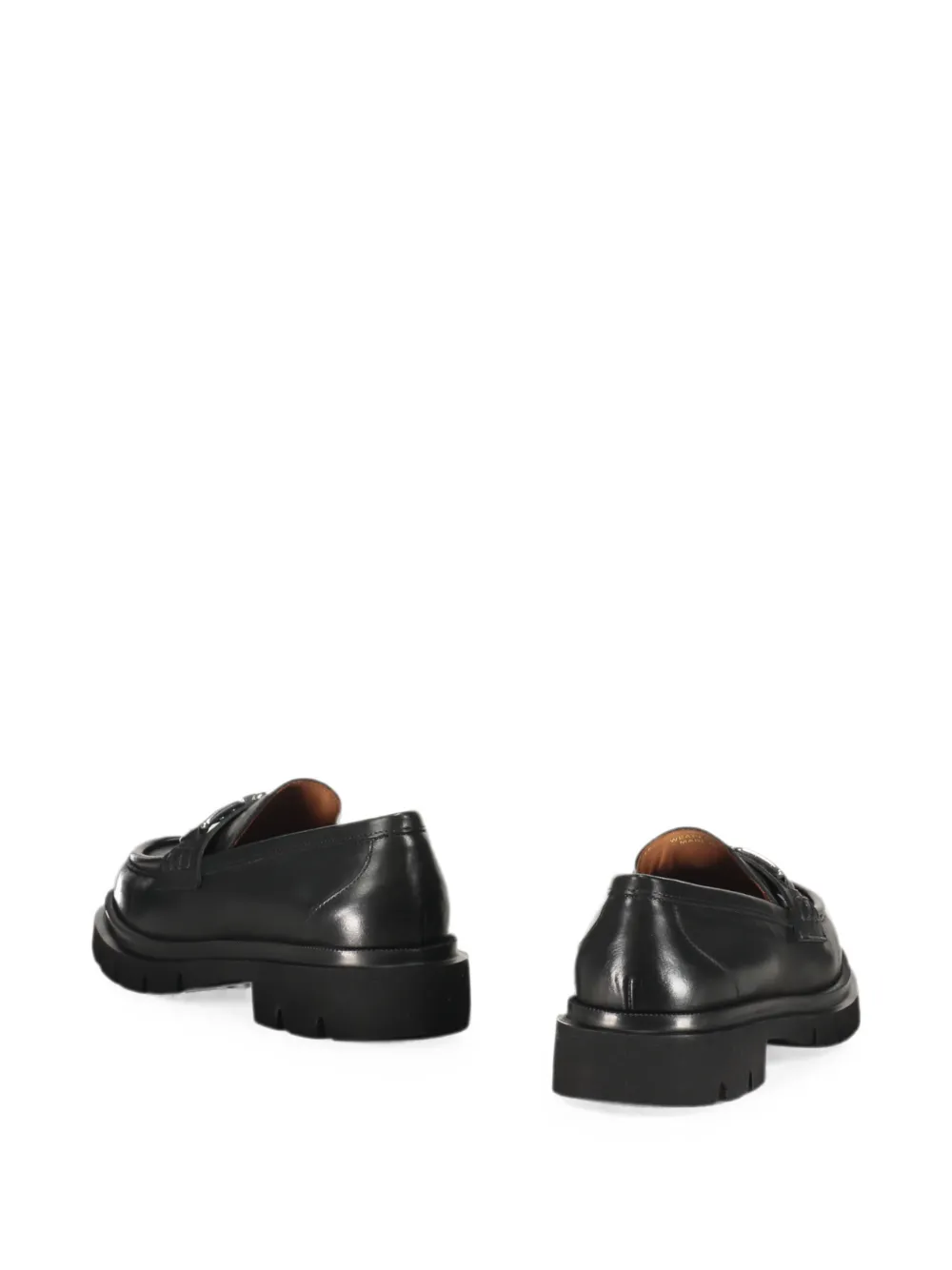 Bally logo-plaque leather loafers Zwart