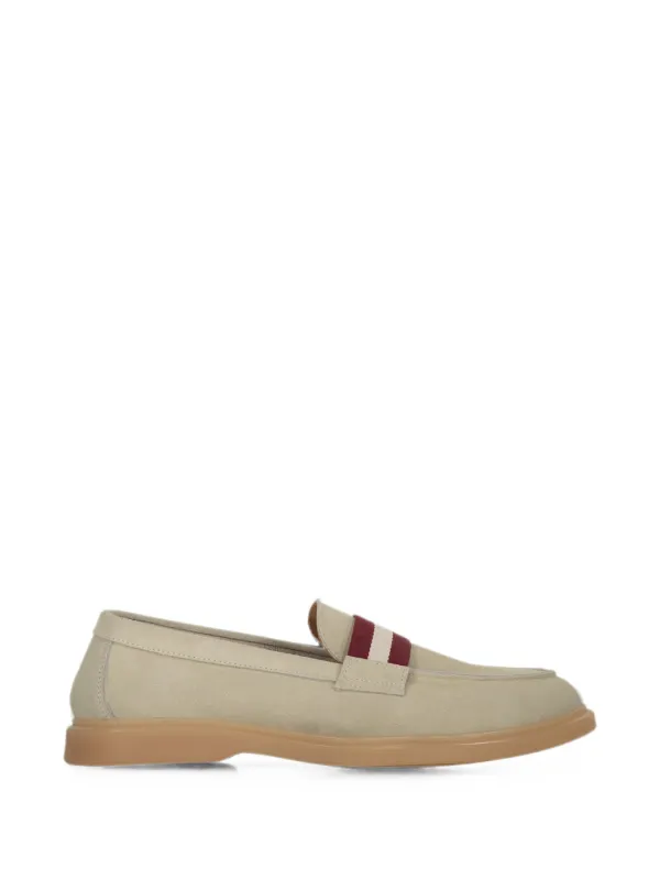 Bally Buckle-detail Suede Loafers in Neutrals