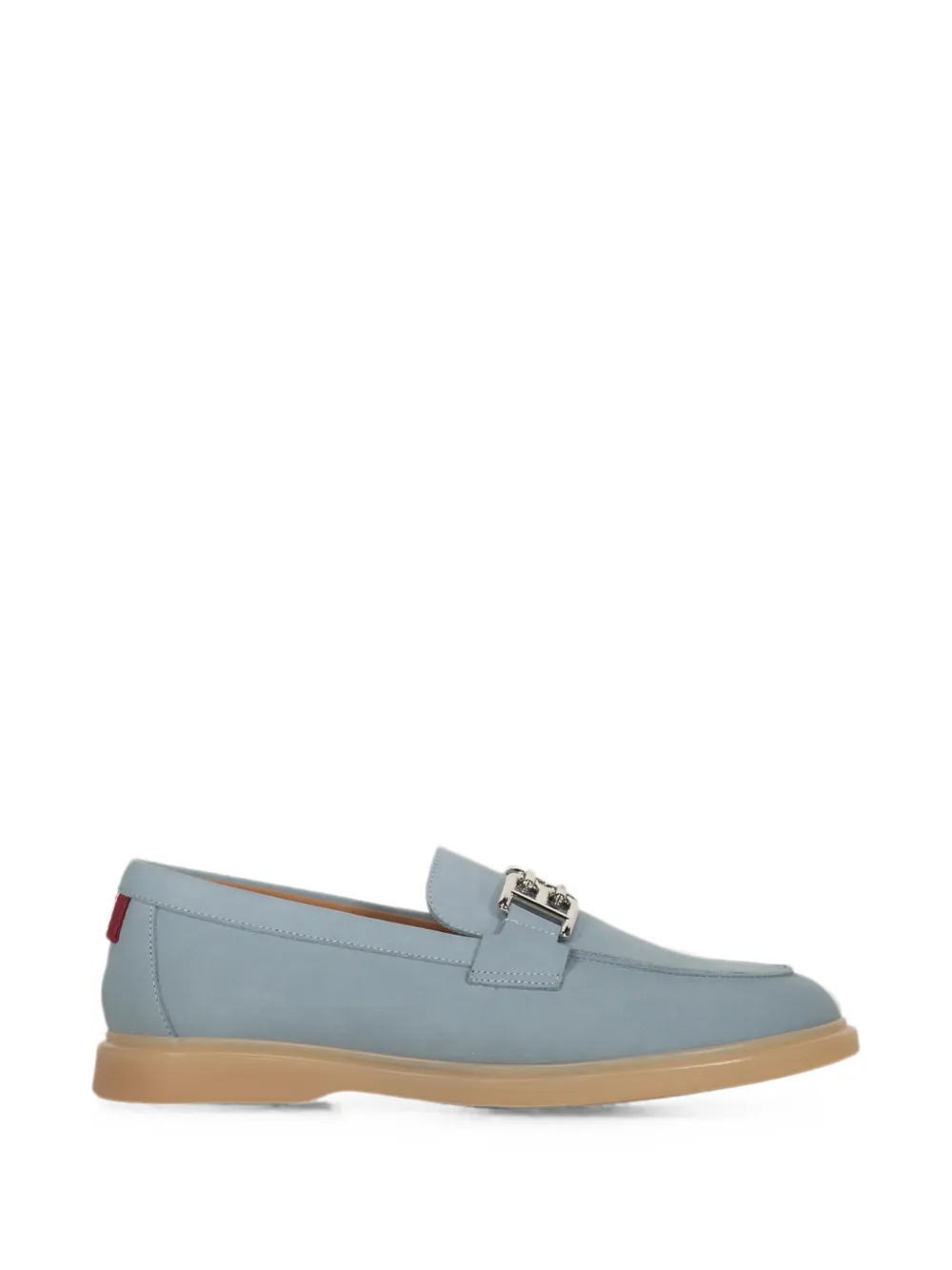 Bally logo-plaque leather loafers Blauw