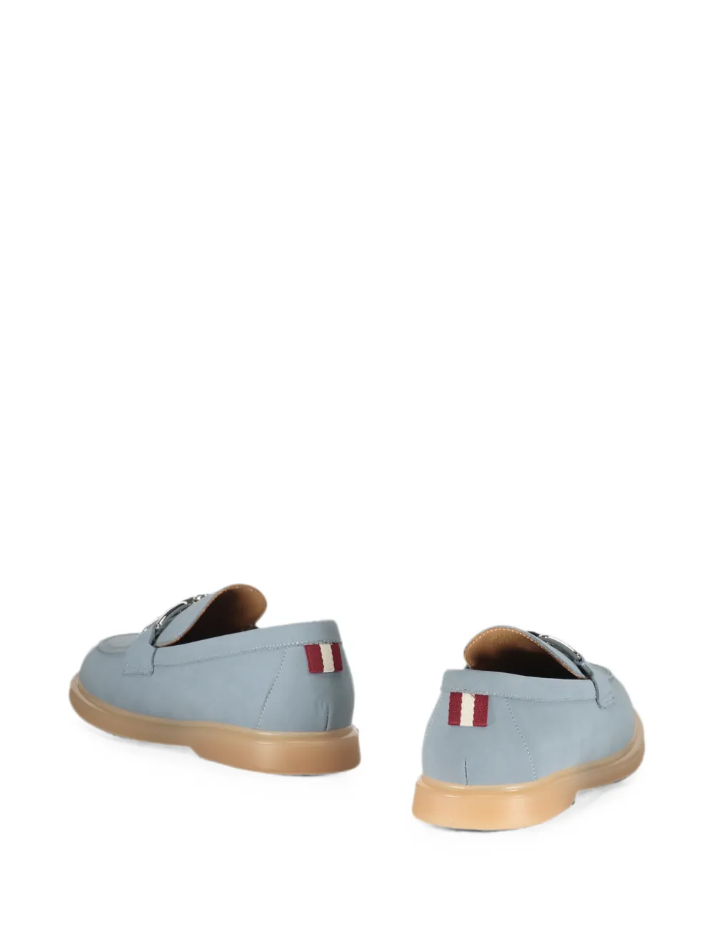 Bally logo-plaque leather loafers Blauw