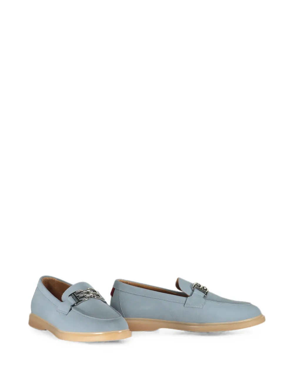 Bally logo-plaque leather loafers Blauw