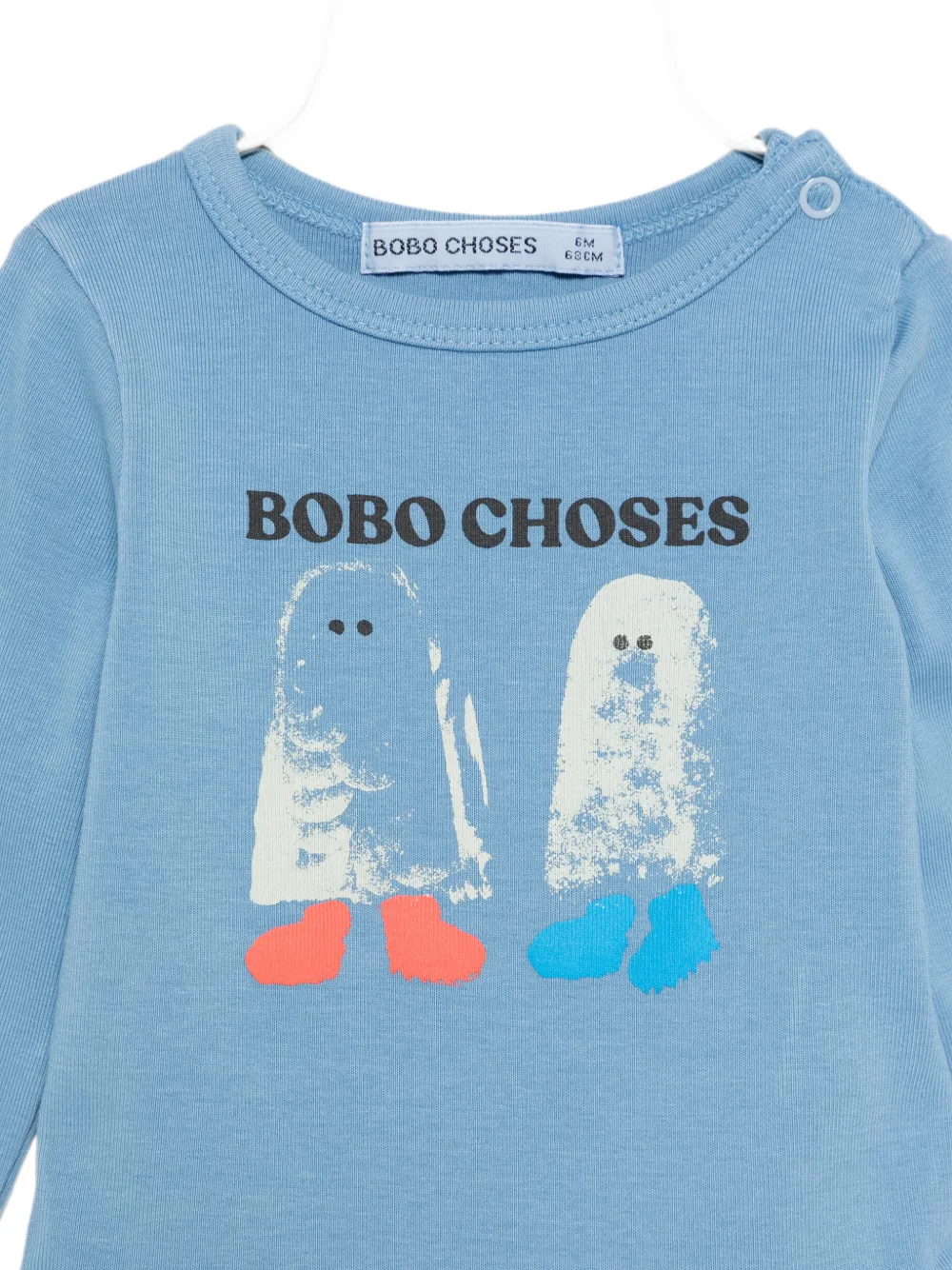 Bobo Choses graphic-print long-sleeve bodysuit Blauw