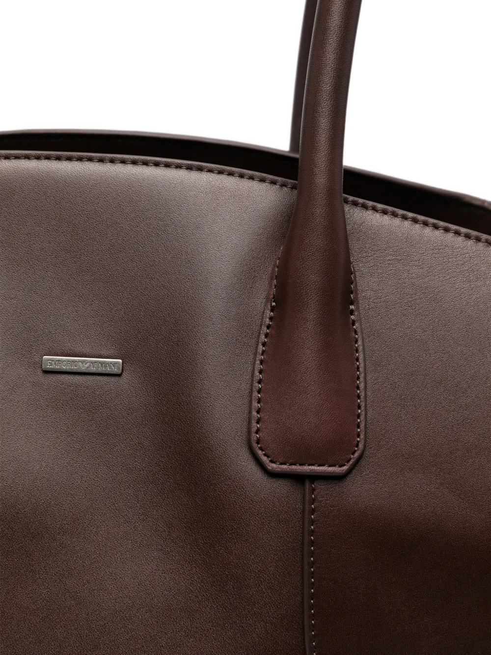 Emporio Armani Shopper met logoplakkaat Bruin