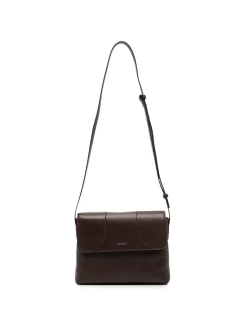 Emporio Armani logo-plaque leather messenger bag