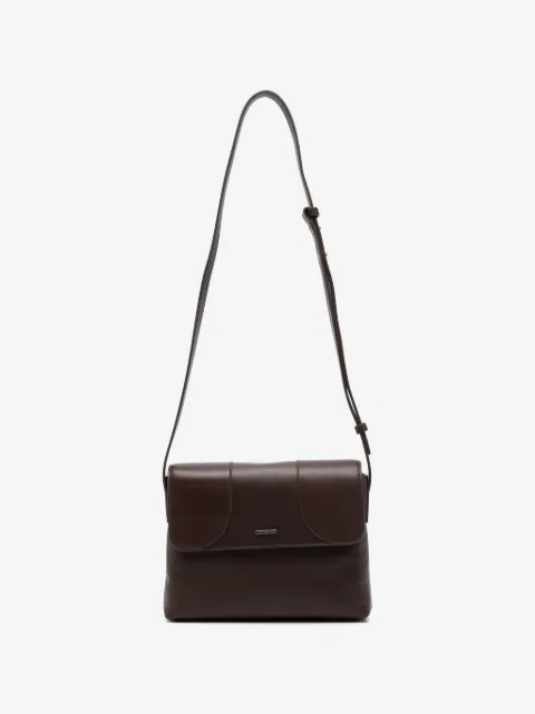 Emporio Armani logo-plaque leather messenger bag