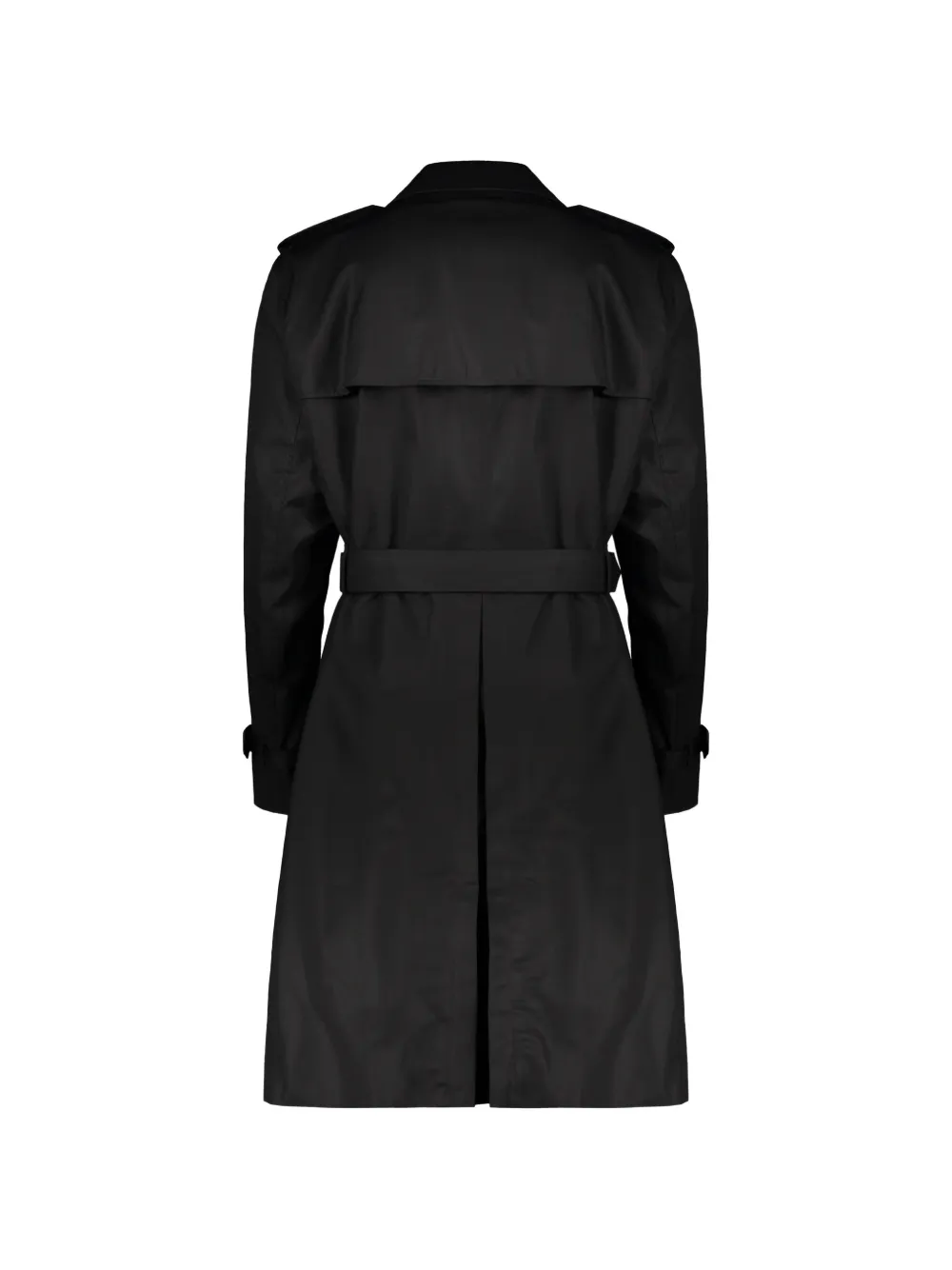 Burberry Trenchcoat met dubbele rij knopen en ceintuur Zwart